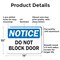 Signmission Do Not Block Door, 14 in W x Rectangle, Aluminum OS-2PACK-NS-A-1014-L-19530 - alternate 4